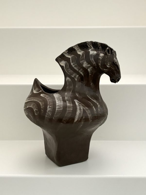 Sculpture cheval en terre cuite vernissée