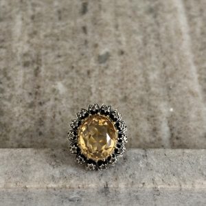 Bague or & argent citrine