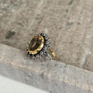 Bague or & argent citrine