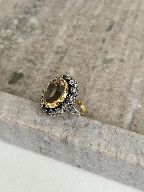 Bague or & argent citrine