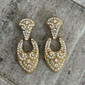 Boucles d’oreilles vintage clips strass