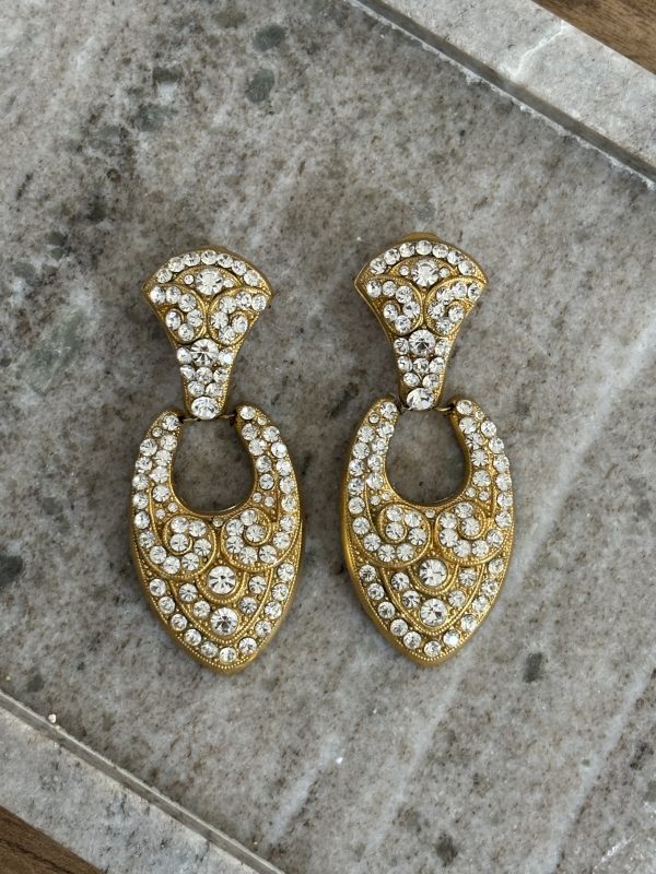 Boucles d'oreilles vintage clips strass