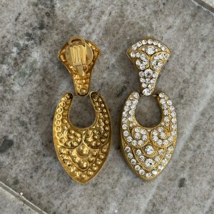 Boucles d’oreilles vintage clips strass