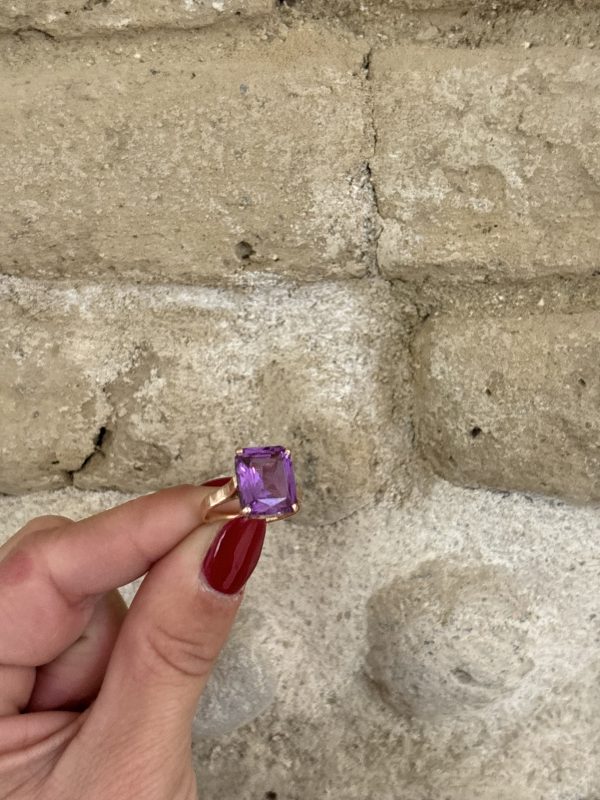 Bague en or et Tourmaline violette – Image 2