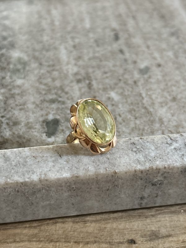 Bague or et Topaze jaune