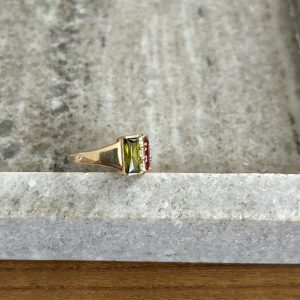 Bague plaqué or et pierres
