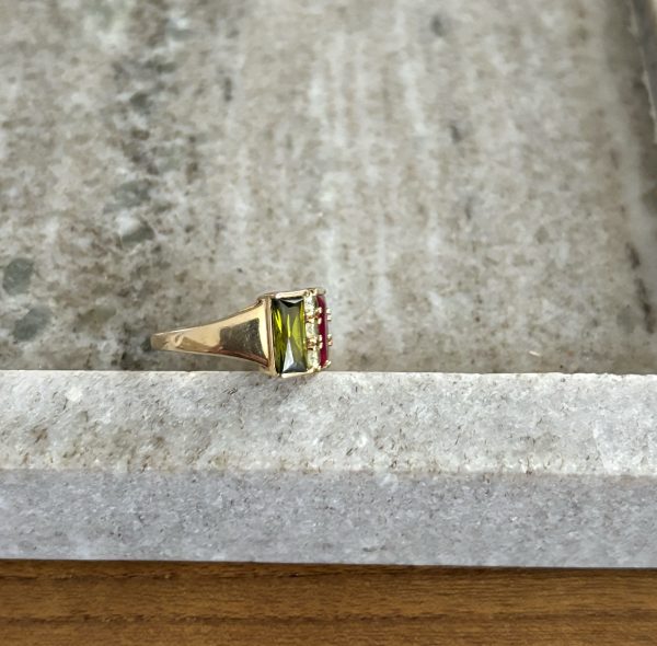 Bague plaqué or et pierres – Image 2