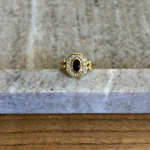 Bague or saphir & pierres
