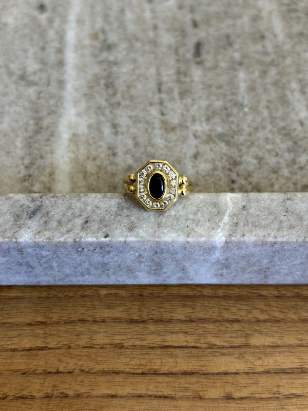 Bague or saphir & pierres