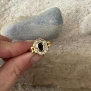 Bague or saphir & pierres
