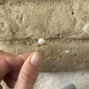 Bague en or et perle
