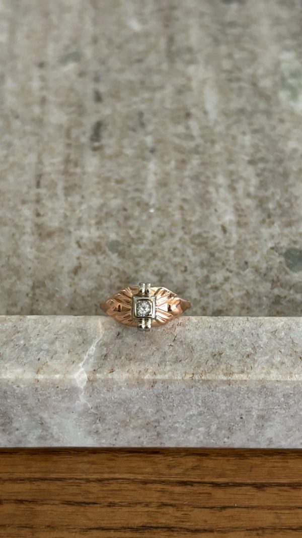 Bague tank or & pierre