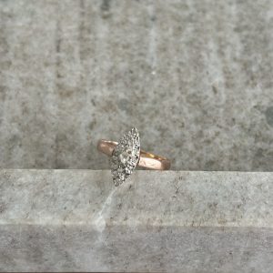 Bague Marquise or & diamants