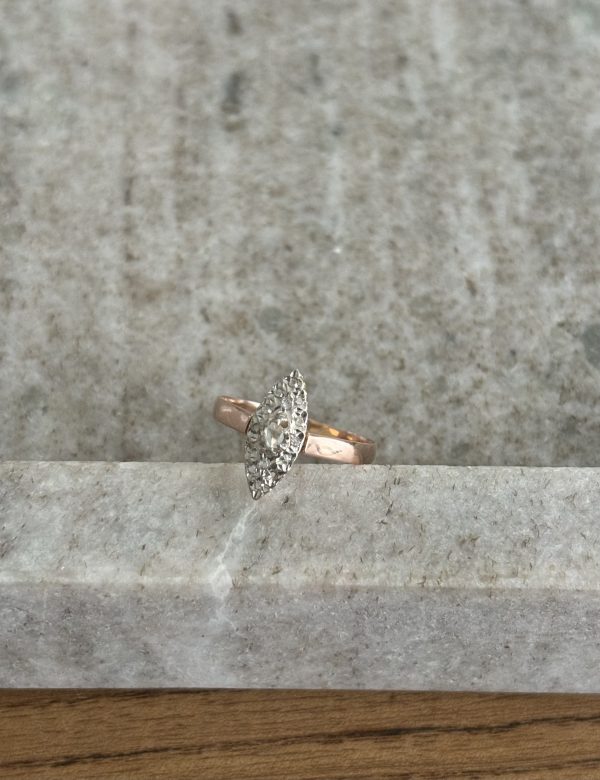 Bague Marquise or & diamants
