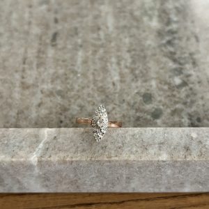 Bague Marquise or & diamants