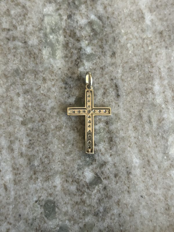 Pendentif croix or et brillants – Image 2