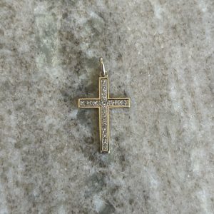 Pendentif croix or et brillants
