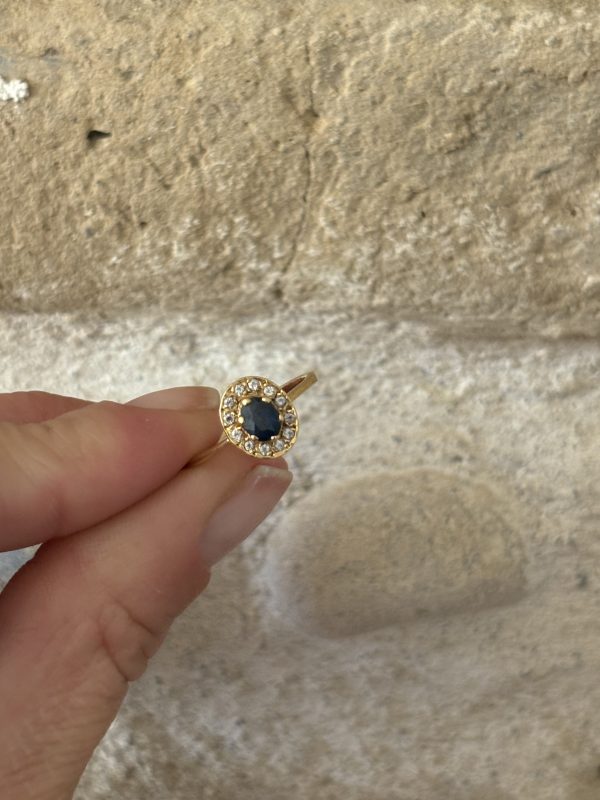 Bague marguerite or saphir & pierres – Image 3