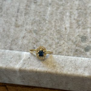 Bague marguerite or saphir & pierres