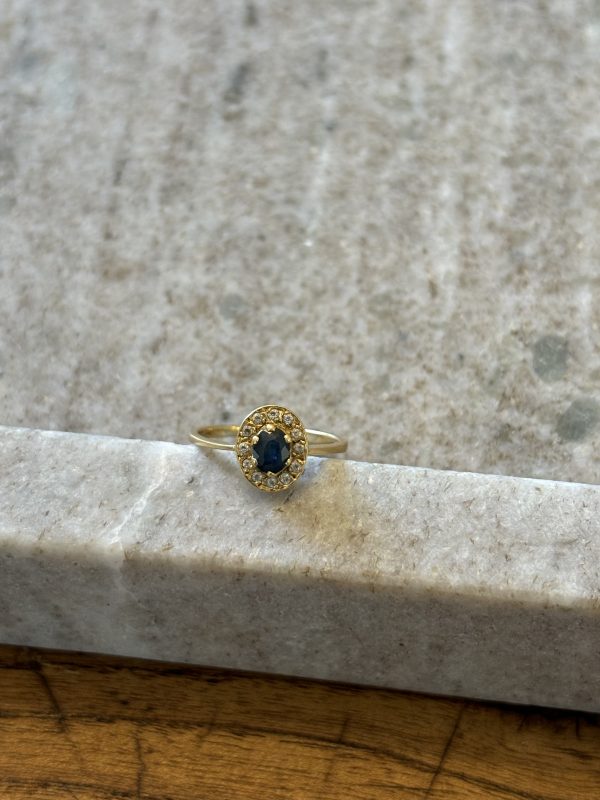 Bague marguerite or saphir & pierres – Image 2