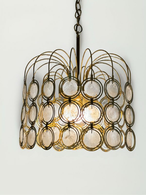 Lustre à pampilles de nacre & laiton – Image 3
