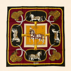Foulard Hermès  » Grand Appat » avec sa boite